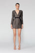 V' Neck Long Sleeve Wrap Mini Dress
